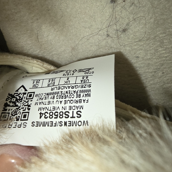 EUC Sperry Top Sider Salt Water Duck Boots Cream  Size 8.5 - Picture 3 of 5